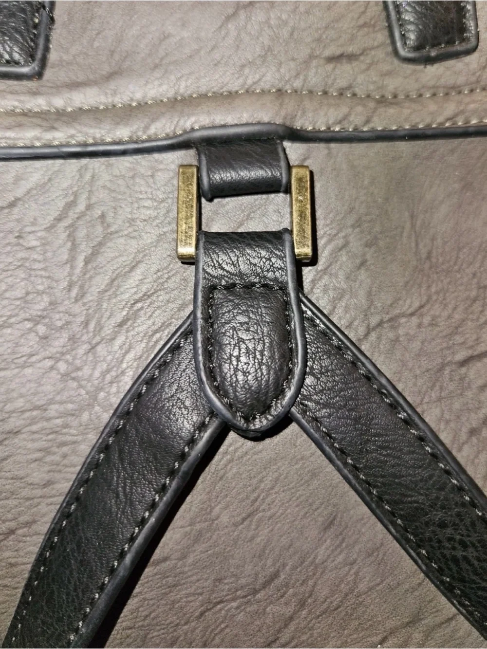 Simply Noelle Woven Backpack Purse Gray Black Boho Drawstring Shoulder Bag